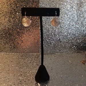 Silver Tone Hammered Circle Earrings